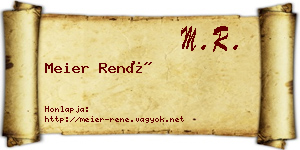 Meier René névjegykártya